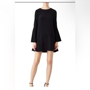 Tibi Silk mini dress with open flared sleeves